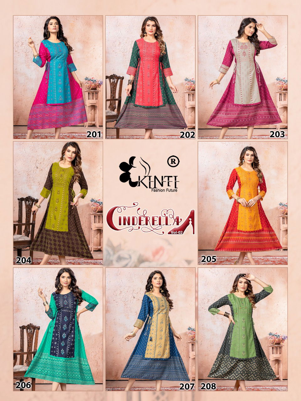  Kinti Cinderella 2 Exclusive Wear Wholesale Kurti Collection 